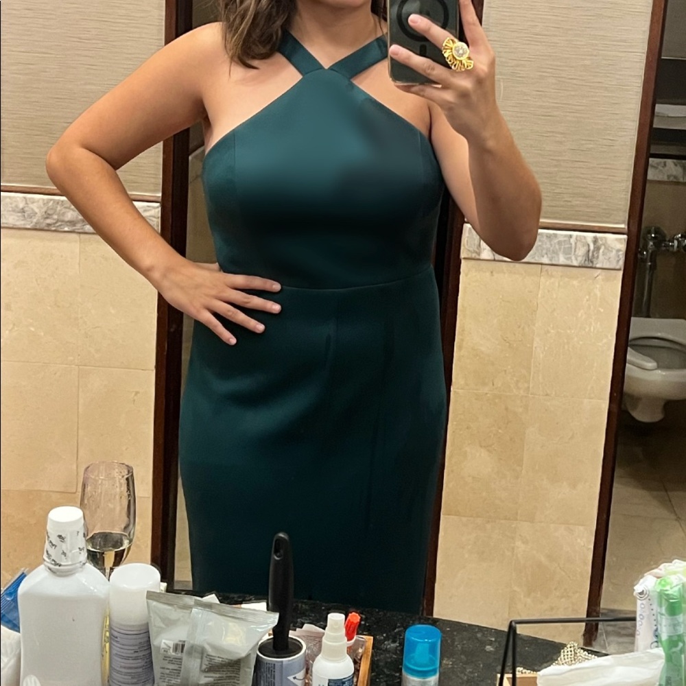 Green hunter green dress gown evening dress